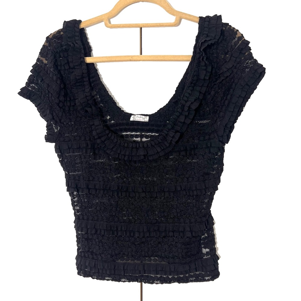 Free People Intimately Top Size M Ruffle Lace Coquette Romantic Renaissance